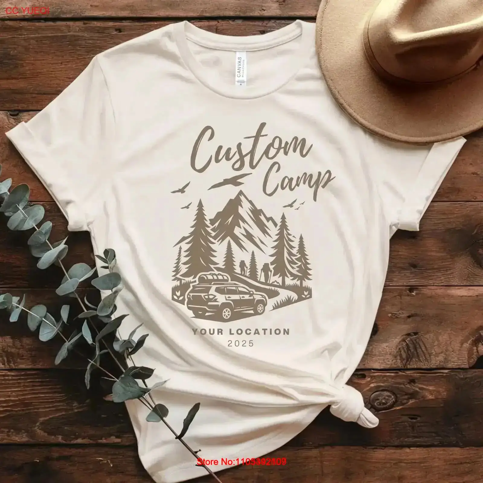 Outdoor Adventure Locations - T-shirt personalizzata da campeggio con localizzazione