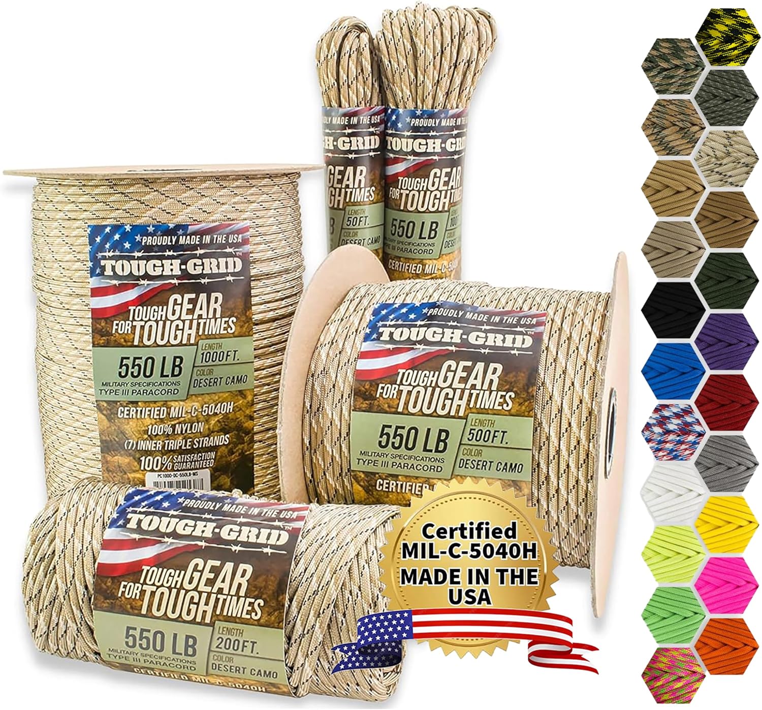 Outdoor Adventure Usa - Corda Paracord 550 in Nylon, Prodotta