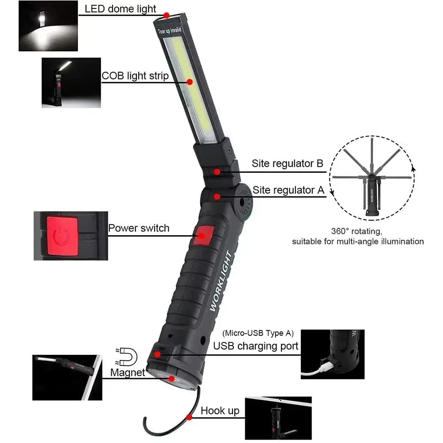 Torcia LED portatile con ganci - Outdoor Adventure Trips recensione e prezzo